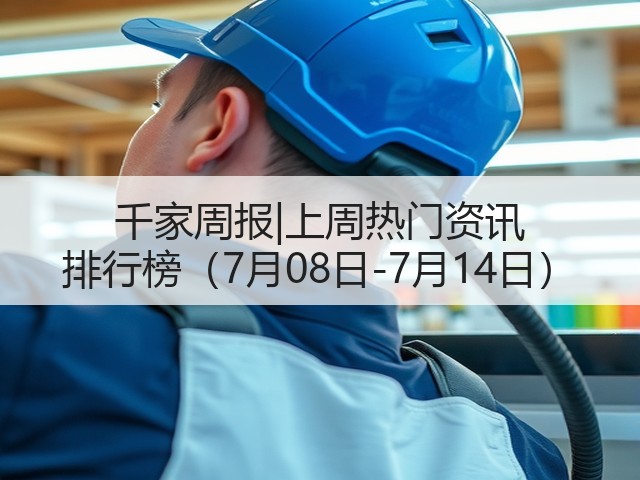 千家周报|上周热门资讯 排行榜(7月08日-7月14日)(图2) 千家周报|上周热门资讯 排行榜(7月08日-7月14日)(图2)