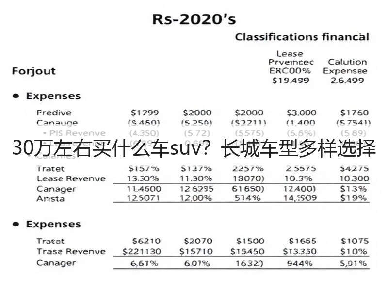 30万左右买什么车suv？长城车型多样选择