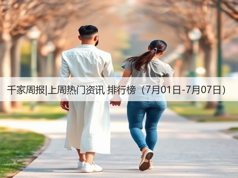 千家周报|上周热门资讯 排行榜（7月01日-7月07日）