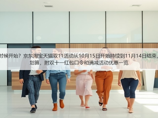 2025年双十一什么时候开始？京东淘宝天猫双11活动从10月15日开始持续到11月14日结束，三波晚八点最便宜划算，附双十一红包口令和满减活动优惠一览(图1)