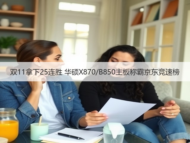 双11拿下25连胜 华硕X870/B850主板称霸京东竞速榜(图1) 双11拿下25连胜 华硕X870/B850主板称霸京东竞速榜(图1)