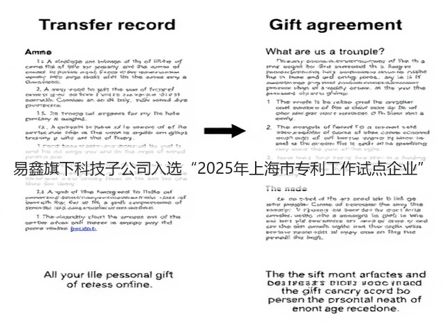易鑫旗下科技子公司入选“2025年上海市专利工作试点企业”(图1) 易鑫旗下科技子公司入选“2025年上海市专利工作试点企业”(图1)