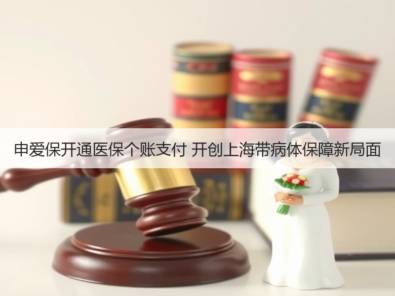 申爱保开通医保个账支付 开创上海带病体保障新局面