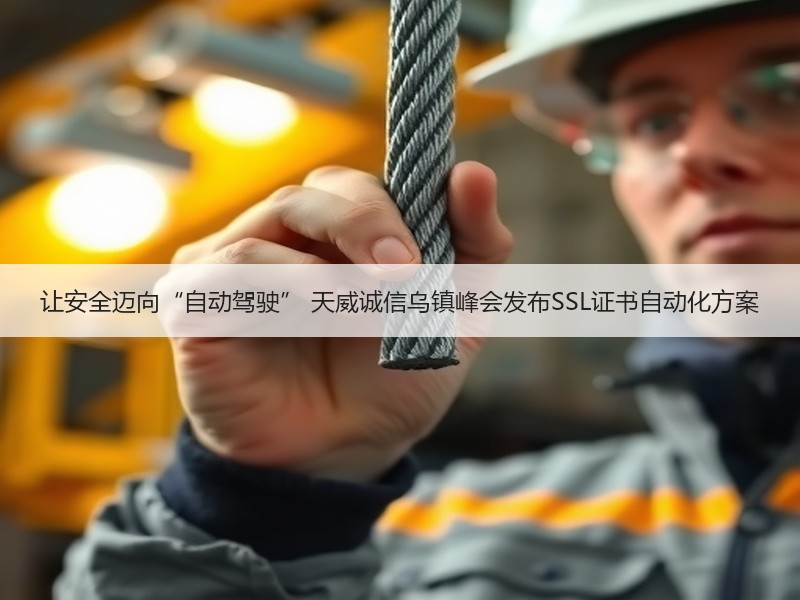 让安全迈向“自动驾驶” 天威诚信乌镇峰会发布SSL证书自动化