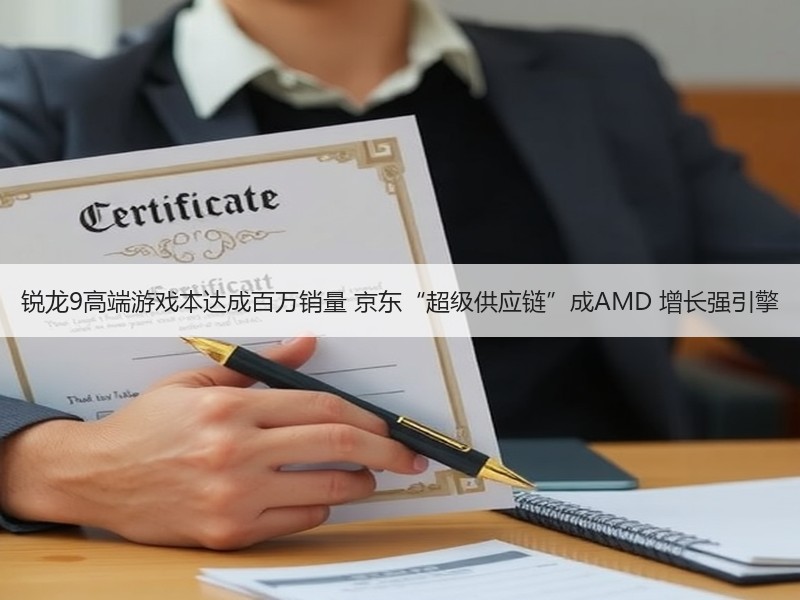 锐龙9高端游戏本达成百万销量 京东“超级供应链”成AMD 增