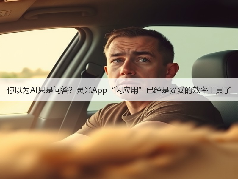 你以为AI只是问答？灵光App“闪应用”已经是妥妥的效率工具