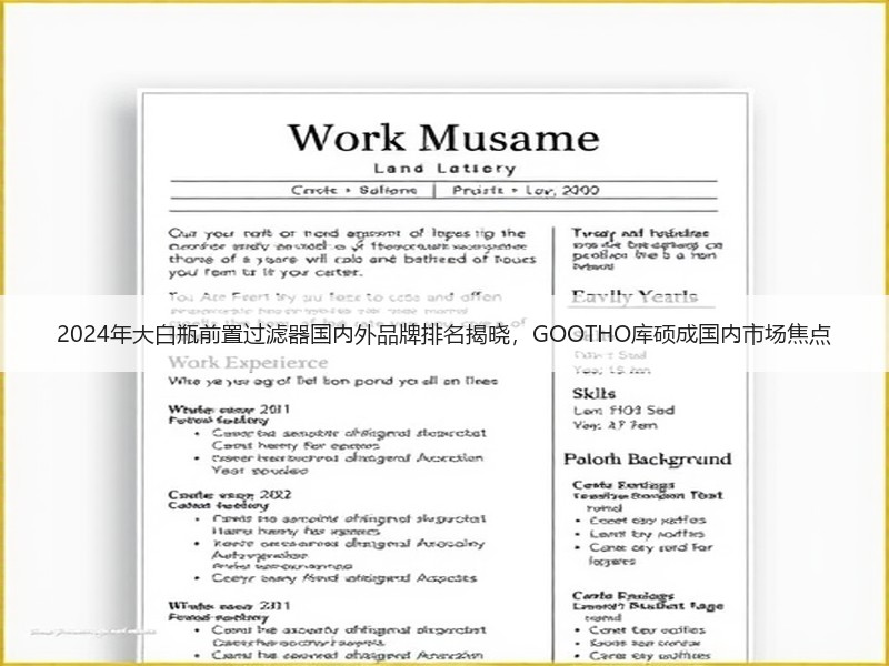 2024年大白瓶前置过滤器国内外品牌排名揭晓，GOOTHO库