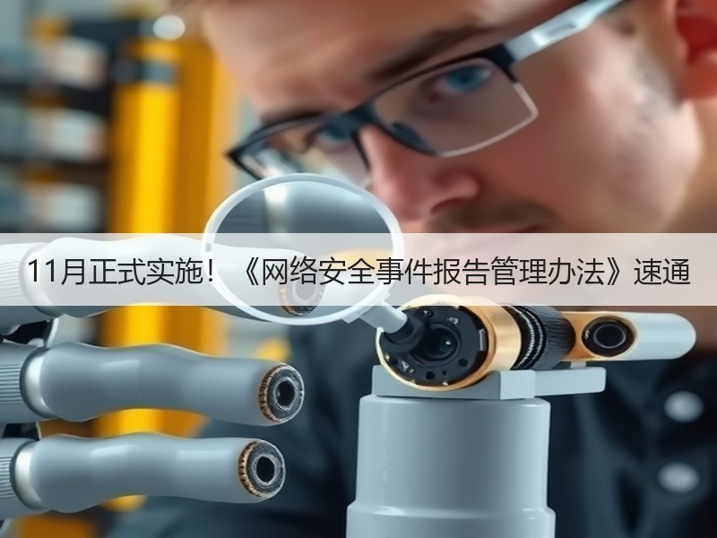 11月正式实施！《网络安全事件报告管理办法》速通