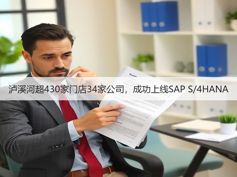 泸溪河超430家门店34家公司，成功上线SAP S/4HAN