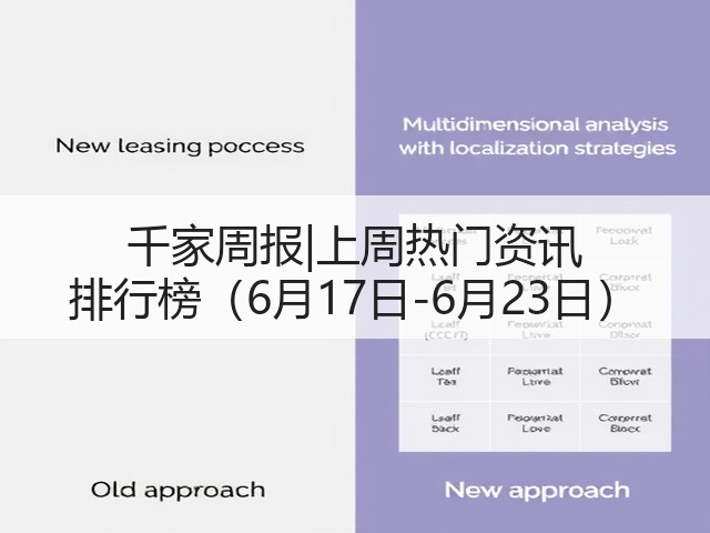 千家周报|上周热门资讯 排行榜(6月17日-6月23日)(图1) 千家周报|上周热门资讯 排行榜(6月17日-6月23日)(图1)