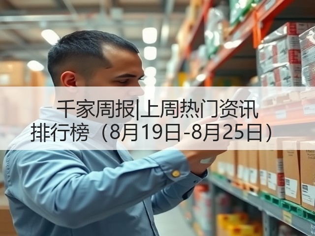 千家周报|上周热门资讯 排行榜(8月19日-8月25日)(图1) 千家周报|上周热门资讯 排行榜(8月19日-8月25日)(图1)
