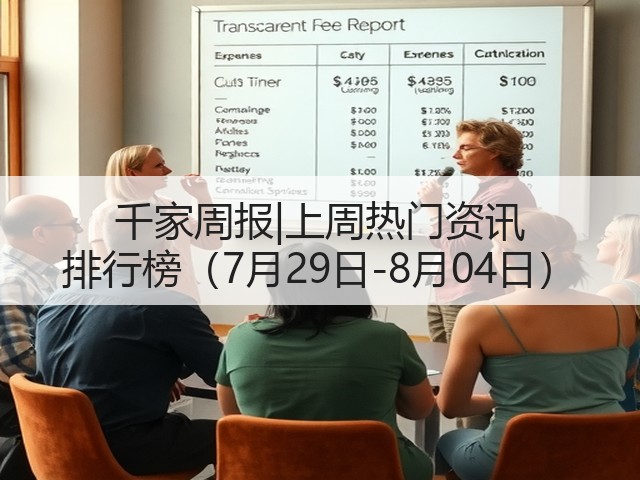 千家周报|上周热门资讯 排行榜(7月29日-8月04日)(图2) 千家周报|上周热门资讯 排行榜(7月29日-8月04日)(图2)