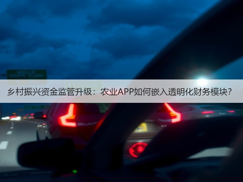乡村振兴资金监管升级：农业APP如何嵌入透明化财务模块？