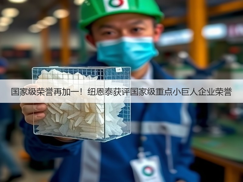 国家级荣誉再加一！纽恩泰获评国家级重点小巨人企业荣誉
