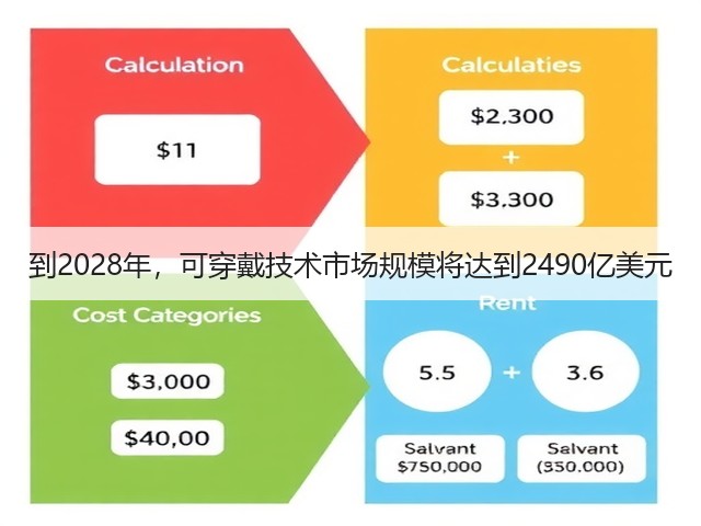 到2028年，可穿戴技术市场规模将达到2490亿美元(图1)