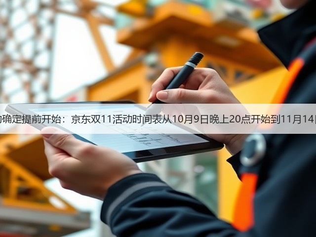 2025双十一活动确定提前开始:京东双11活动时间表从10月9日晚上20点开始到11月14日23点59分结束(图1) 2025双十一活动确定提前开始:京东双11活动时间表从10月9日晚上20点开始到11月14日23点59分结束(图1)