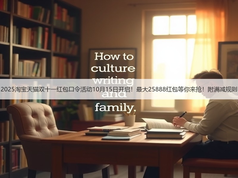 2025淘宝天猫双十一红包口令活动10月15日开启！最大25